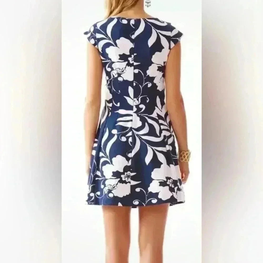 Lilly Pulitzer BRIELLA BRIGHT NAVY Johnny B Fit & Flare DRESS - Picture 2 of 9